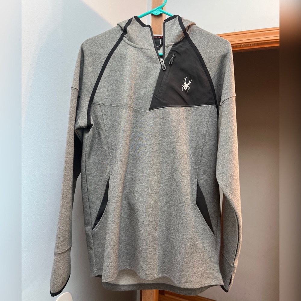 Spyder Active Grey 1/4 Zip Pullover Hoodie